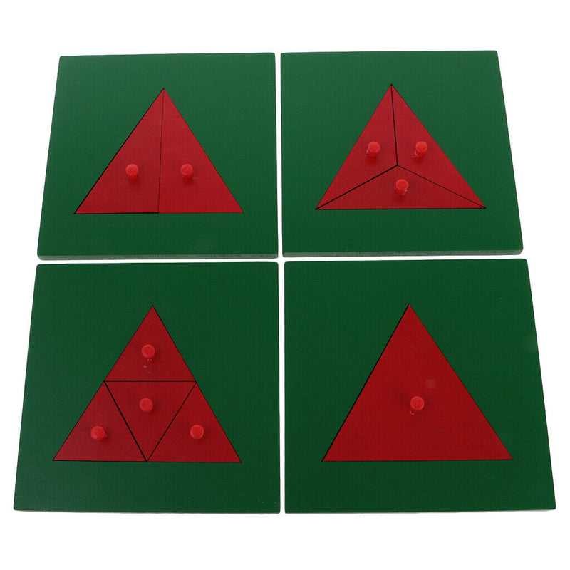 Wooden Montessori Triangle Puzzle Game Sensory Material Training Material DIY