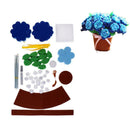 Blue Rose Potted Felting Kits Felt Fabric Crafts for Flower Felt DIY Package