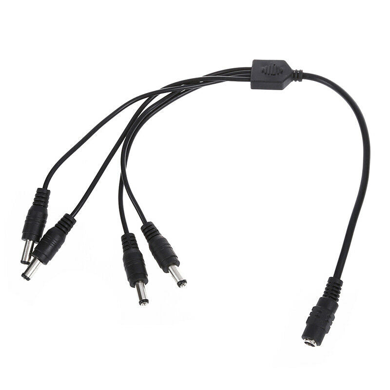 1 Socket to Plug 4 DC Splitter DC Power Cable DC Power Distribution 5.5 x 2
