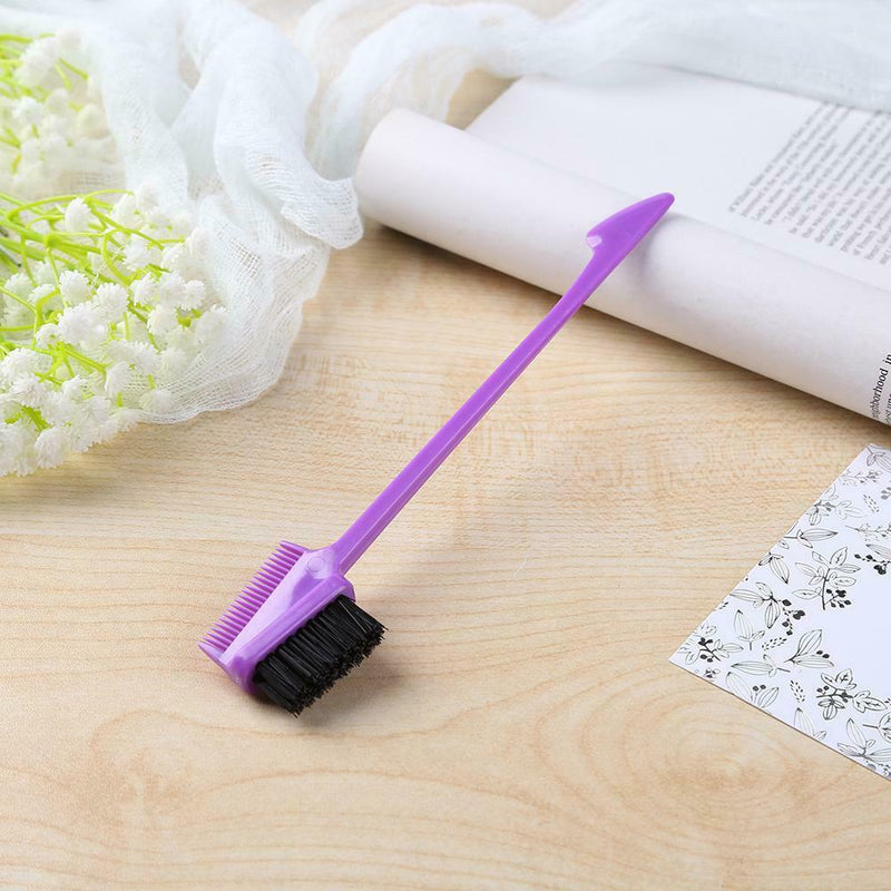 Double Sided Edge Comb Beauty Hair Styling Salon Hairdressing Tool (Purple)