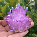 Top Natural Aura Angel Crystal Cluster Purple Titanium Quartz Healing Decor New