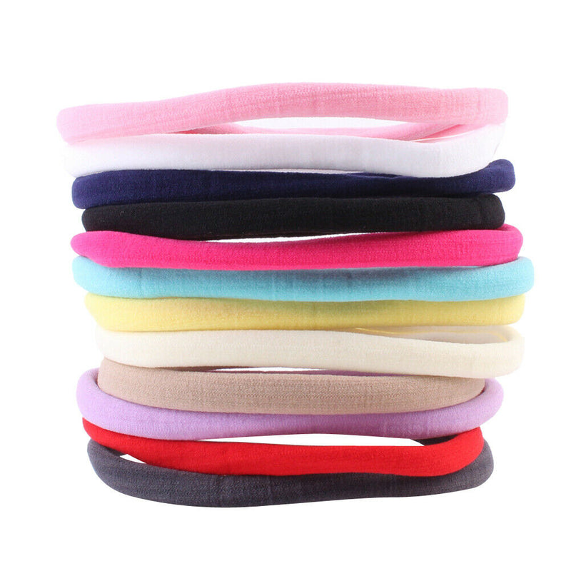 10pcs Baby Infant Soft Cotton Headband Stretchable Head Wear Hair Bands