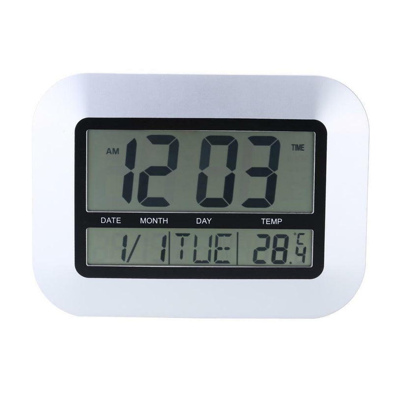 Practical Digital Thermometer Temperature Meter Alarm Clock Calendar WHITE
