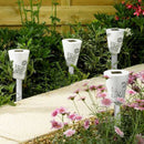 3PCS Butterfly Hollow Out Solar LED Lamp Garden Decor Yard Lawn Light RGB/White
