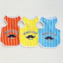 Moustache Pattern Pet Puppy Dog Cat Pet Clothes Dress Vest T Shirt Yellow L