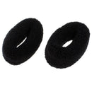 2 Pcs Headdressing Black Elastic Terry Ponytail Holder Hairband for Woman X7G3