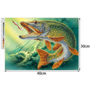 5D Fish Bite Hook Diamond Painting Embroidery DIY Cross Stitch Home Decor
