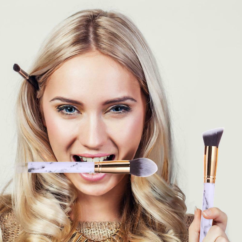 10pcs Marbling Makeup Brushes Set Powder Foundation Eyeshadow Cosmetic Tool A
