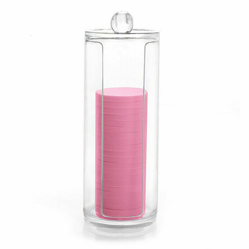 Acrylic Round Contain Cosmetic Makeup Cotton Pad Organizer Jewelry Hold XJG