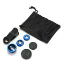 1 set 3 in 1 Fish Eye + Wide Angle + Macro Clip On Camera Lens for Mobile P