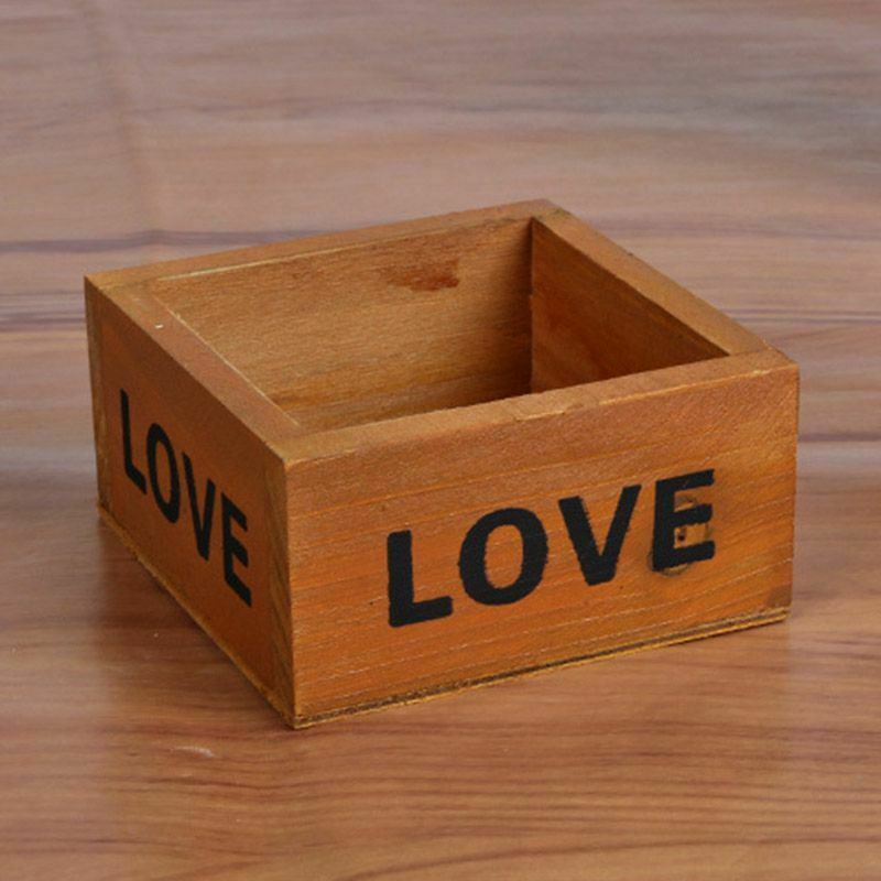 Square Wooden Succulent Plant Flower Bed Pot Box Garden Planter Home Storag