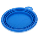 Bowl Feeder Foldable Silicone Blue for Dog Cat Pet O8X4