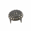100PCs Bronze Tone Fit Bag Round Carve Flower Punk DIY Rivet 11x6.5mm U4D1