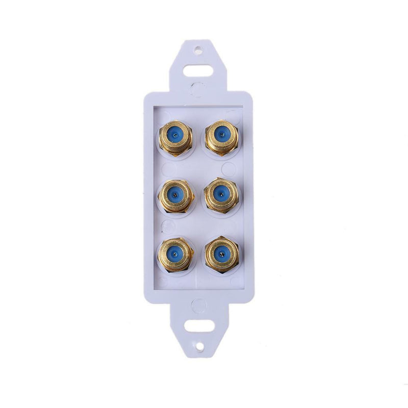 6 Speaker Post Banana Plug Audio Surround Wall Face Plate