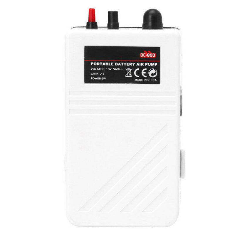 2W Aquarium Battery Operated Fish Tank Air Pump Aerator Oxygen W/ Air Stone W0I8