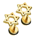3 Pairs Star of David Earring Women Stainless Steel Cool Punk Ear Studs Hot