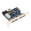 PCI-E to 4 Port USB3.0 HUB PCI Express Expansion Card Adapter 5 Gbps Speed