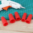 Anti-slip Hot Glue Gun Finger Caps Silicone Finger Cover Sleeve (Red 5pcs)