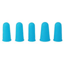 Anti-slip Hot Glue Gun Finger Caps Silicone Finger Cover Sleeve (Blue 5pcs)