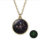 Solar System Necklace Pendant Planet Glow In Dark Galaxy Double Sided Glass Dome