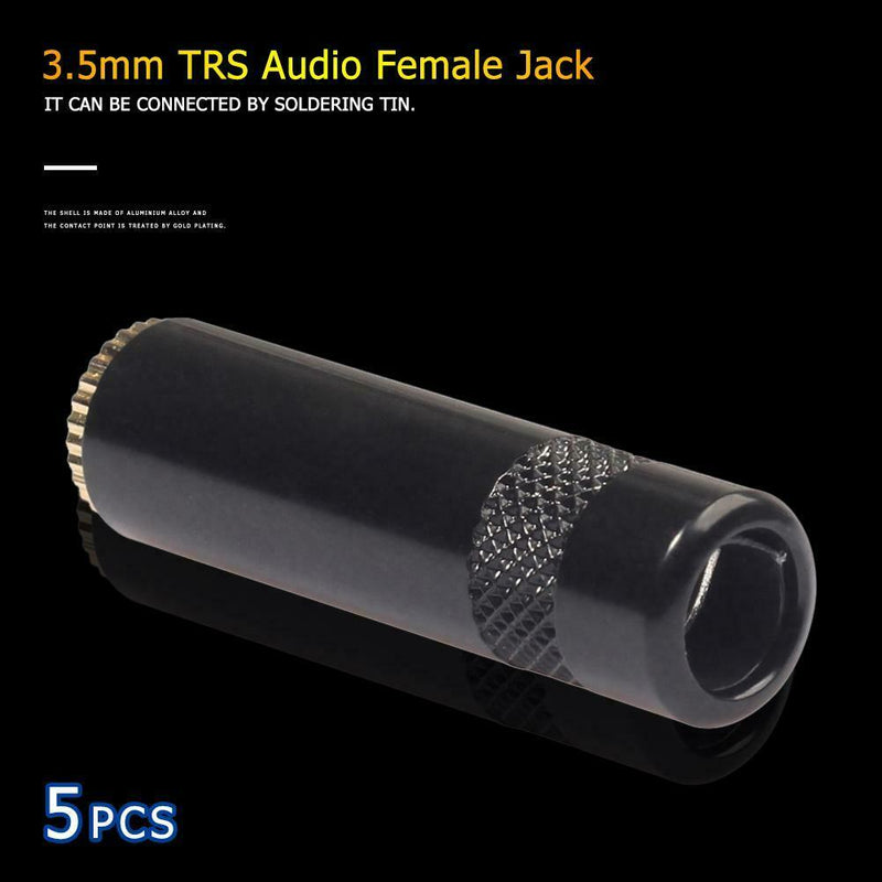 5pcs 3.5mm TRS Audio Female Jack Solder Connector 3 Pole Stereo Adapters