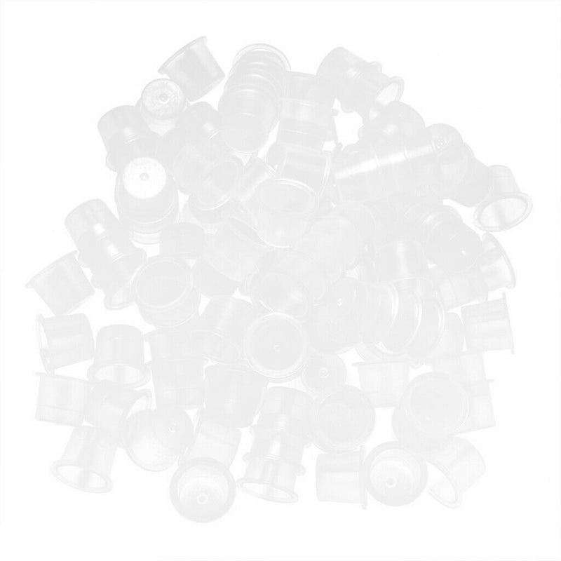 100pcs Disposable Plastic Tattoo Cup Pot Pigment Ink Holder Tattoo Tools S