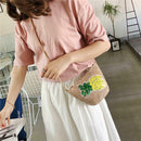 1x pineapple pattern Straw Bags Women Summer Bag Woven Beach Cross Body M KNK