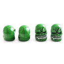 4 Pieces Green Tire Rim Valve Wheel Air Port Cover Stem Cap for Motorcycle