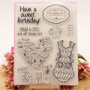 Kitchen Apron Silicone Clear Rubber Stamps Seal Scrapbooking Album Card Diary