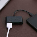 3 in 1 Type C to USB 2.0 TF Memory Card Reader OTG Hub Adapter for Macbook