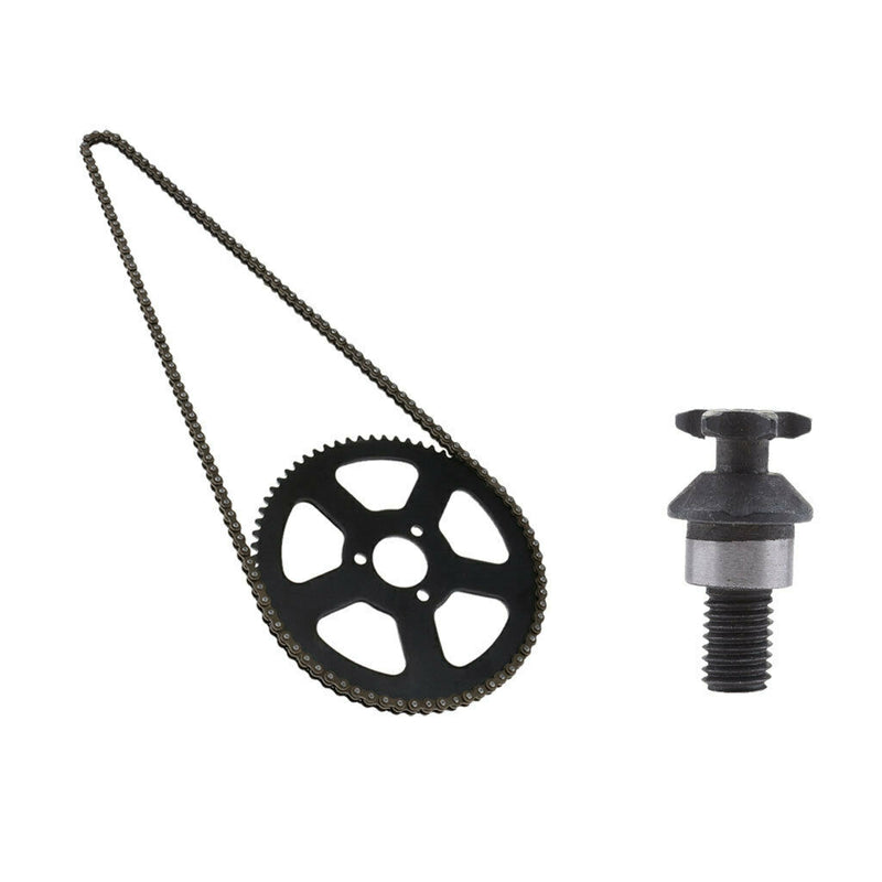 1 Set 49cc T8F 6T Front Sprocket Pinion + 68 Links Chain Rear Sprocket Black