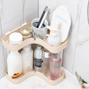 Double Layers Corner Storage Rack Bathroom L Shape Cosmetic Storage Shelf K