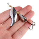 8.7cm Hard Metal Fishing Lure Spinner Bait Spoon Tackle Bass Crankbait Hooks 10g