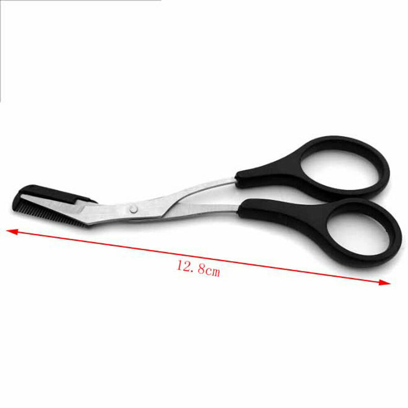 Women ladies eyebrow trimmer comb eyelash hair scissors cutter remover too Kw
