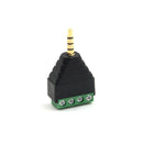 Video AV 3.5mm 4Pin Male to AV Screw Terminal Stereo Jack Block Plug Connecto Cy