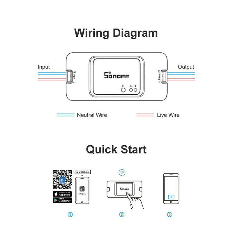 Wireless Light Switch SONOFF Basic R3 Smart Home Google Alexa App Remote Control