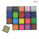 Children's Finger Painting Ink Mat Mud DIY Square Color 20 Color Stamp Seal Set