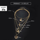 Punk Heart Cross Pendant Clavicle Chain Women Multilayer Necklace Jewelry Gift