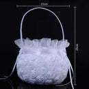 Wedding Basket Flower Girl Basket Party Decoration Love Case Satin Burlap B