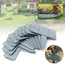 12Pc Grey Garden Fence Edging Cobbled Stone Effect Plastic Lawn Edging Plan
