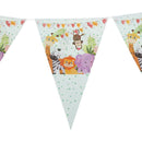10pcs flags/lot Safari Animals Banner Garland For Kids Birthday Party Decor BX
