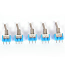 10Pcs Blue MTS-102 3-Pin 6MM Mini SPDT ON-ON 6A 125VAC Toggle Switches LJ JC,a