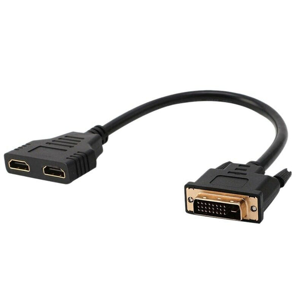 Dvi-D Male (24+1) To Two Hdmi Dual Female Y-Splitter Video Cable Adapter 30 R8P1