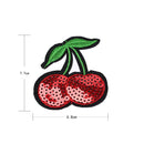 cherry Embroidery Iron sew on patch applique DIY clothing Sequins 6.8*7.7cm 3C