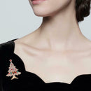 Fashion Women Costume Brooches Zircon Christmas Tree Pin Casual Jewelry