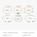 6pcs/Set Turquoise Stone Bracelet V-shaped Cuff Bangle Women Jewelry Gift