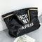 Letters Sequin Crossbody Shopping Bags Women Large Shoulder Handbag (Black)