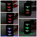 Pair 7Pin Momentary DPDT Rocker Switch Winch In/Out Red and Blue LED Light