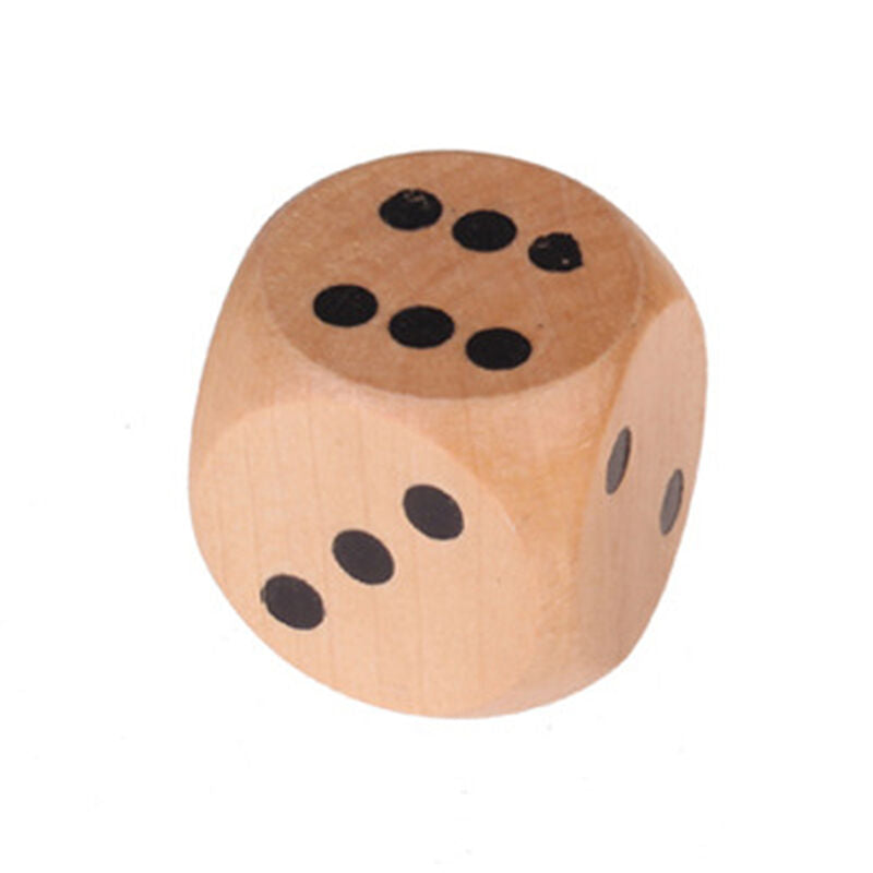6 Pcs 16mm Wooden Wood Dice Game Natural Single Dice Board Games