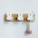 Cute Wooden Bunny Hook Rail For Kids Room Wall Decorate Hanger Hook For Kid